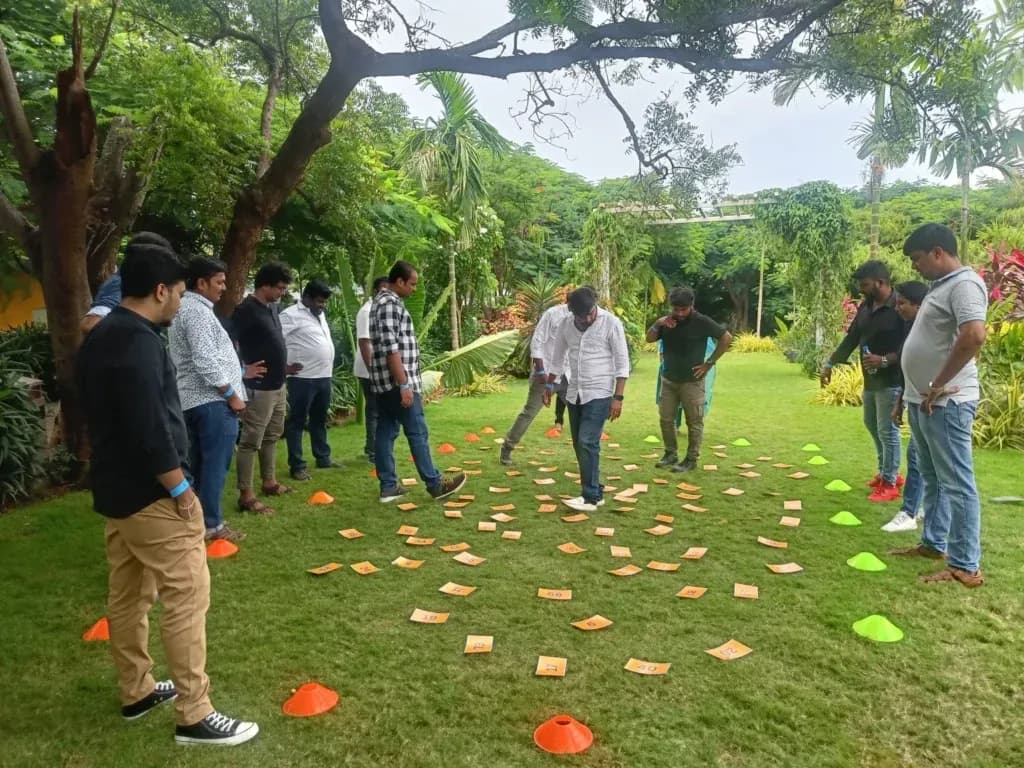 Employees taking part in an engagement activity