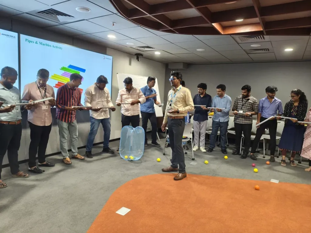 Colleagues working through an outbound team-building exercise together
